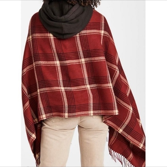 NWT Madewell alberta plaid cape J018 - Picture 5 of 8
